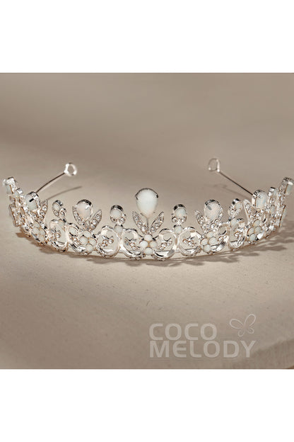 Alloy Tiaras with Rhinestone and Opal CH0271