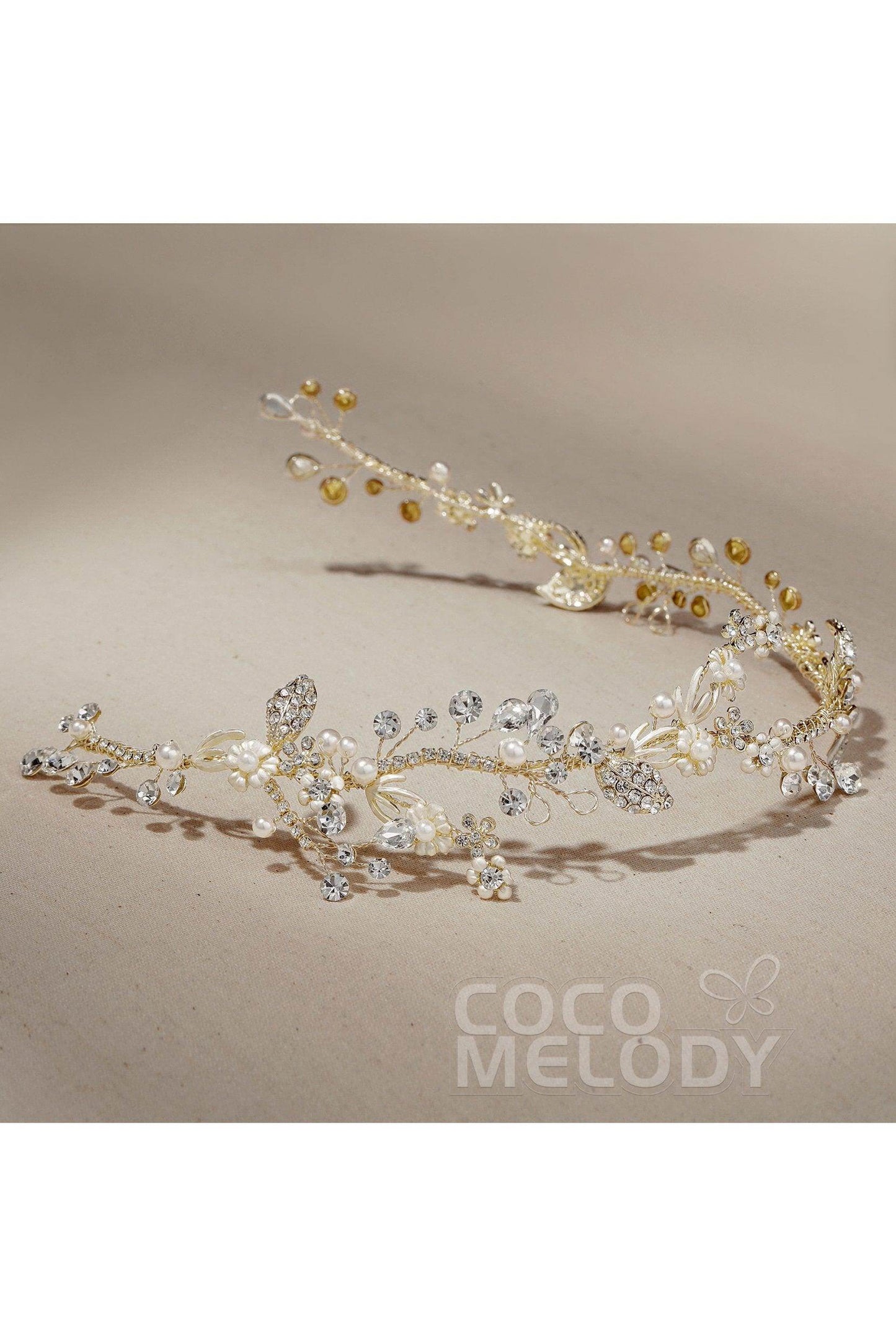 Alloy Headpieces with Imitation Pearl and Rhinestone CH0275 - COCOMELODY
