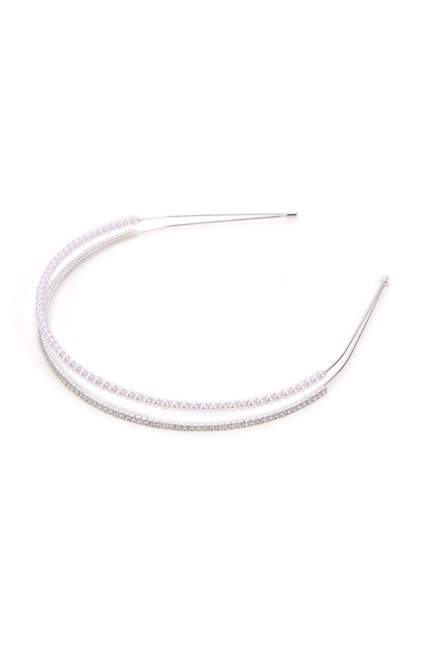 Alloy Headbands with Imitation Pearl Rhinestone CH0336 - COCOMELODY