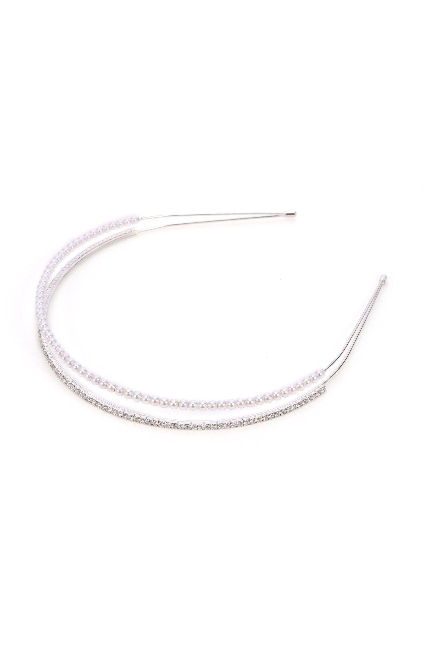 Alloy Headbands with Imitation Pearl Rhinestone CH0336 - COCOMELODY
