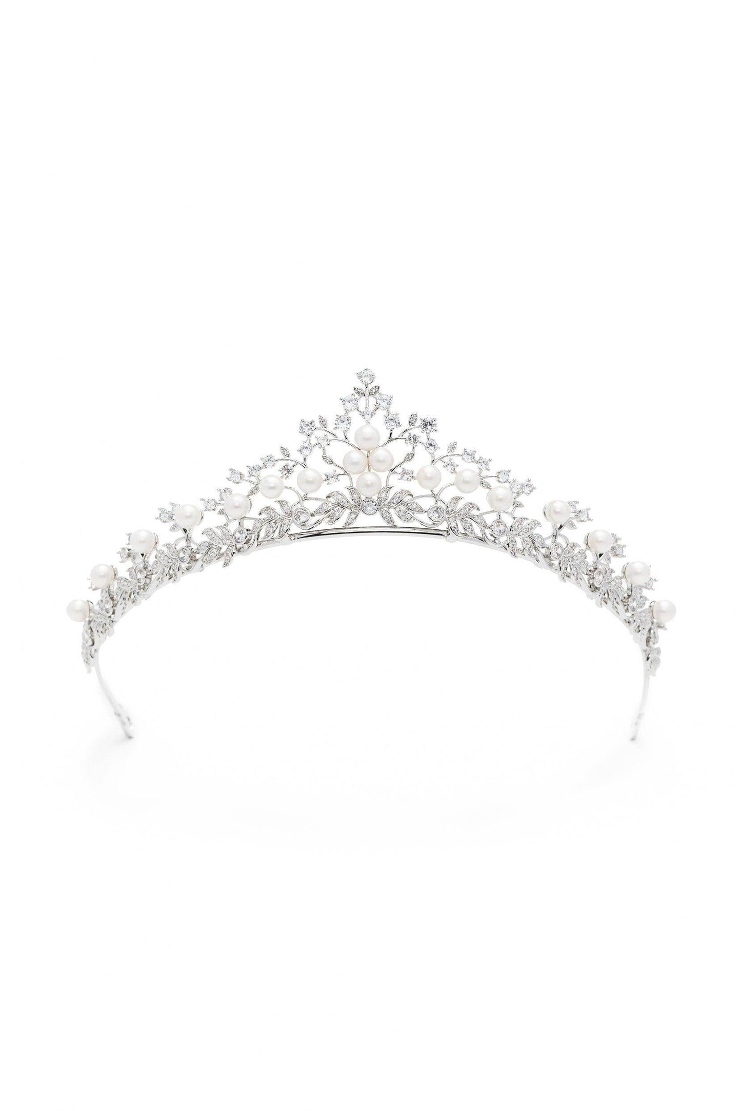 Alloy Tiaras with Imitation Pearl Rhinestone CH0356 - COCOMELODY