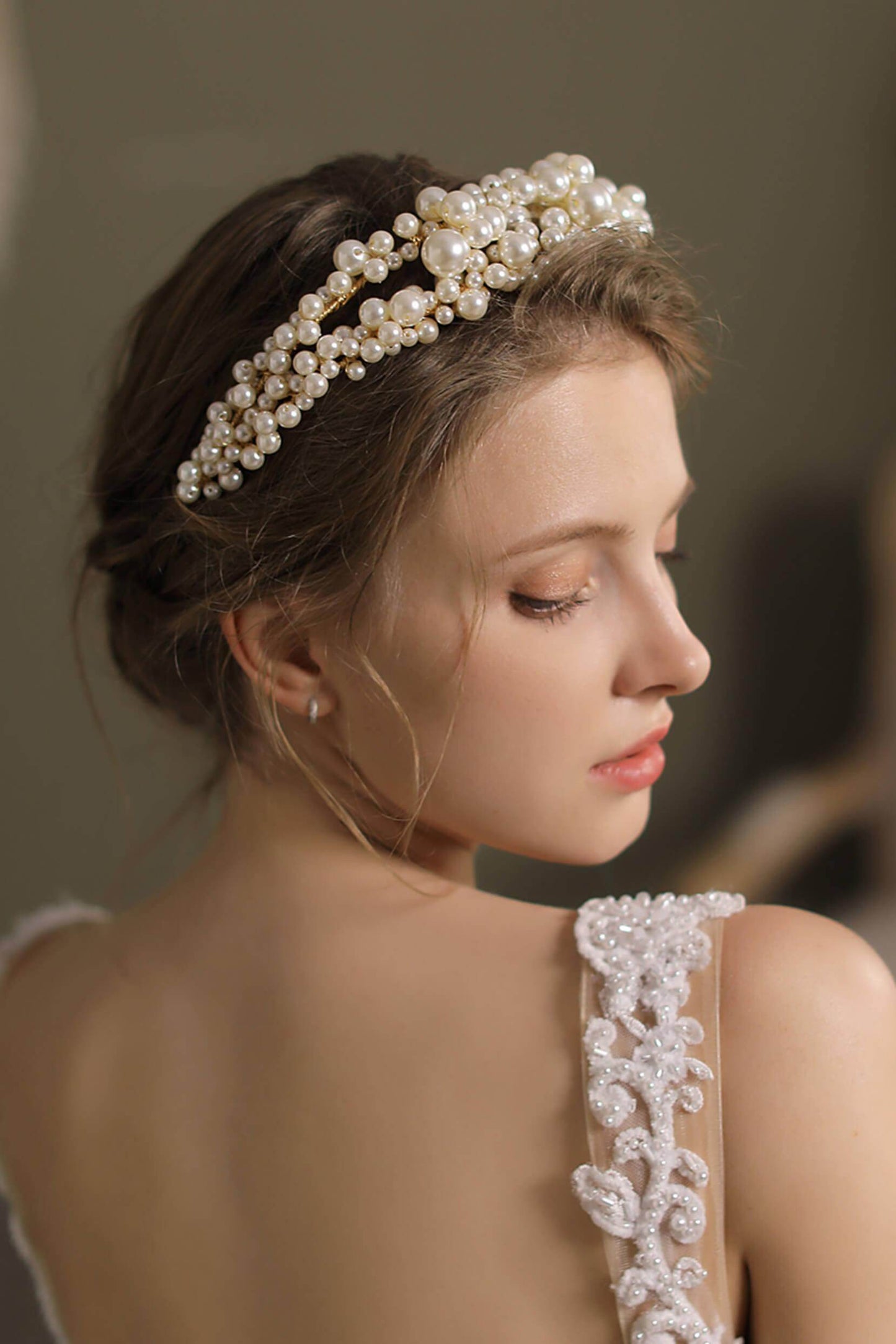 Alloy Headbands with Imitation Pearl CH0360 - COCOMELODY