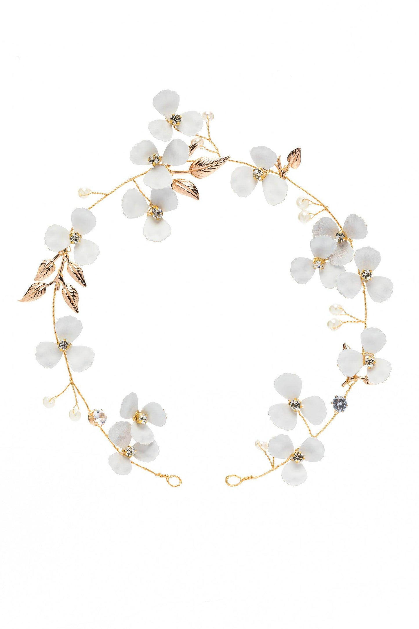 Alloy Headbands with Pearls Flower CH0377 - COCOMELODY