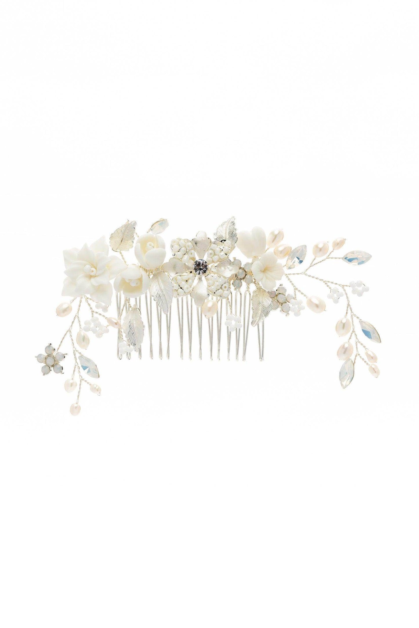 Alloy Hair Combs with Pearl Rhinestone CH0381 - COCOMELODY