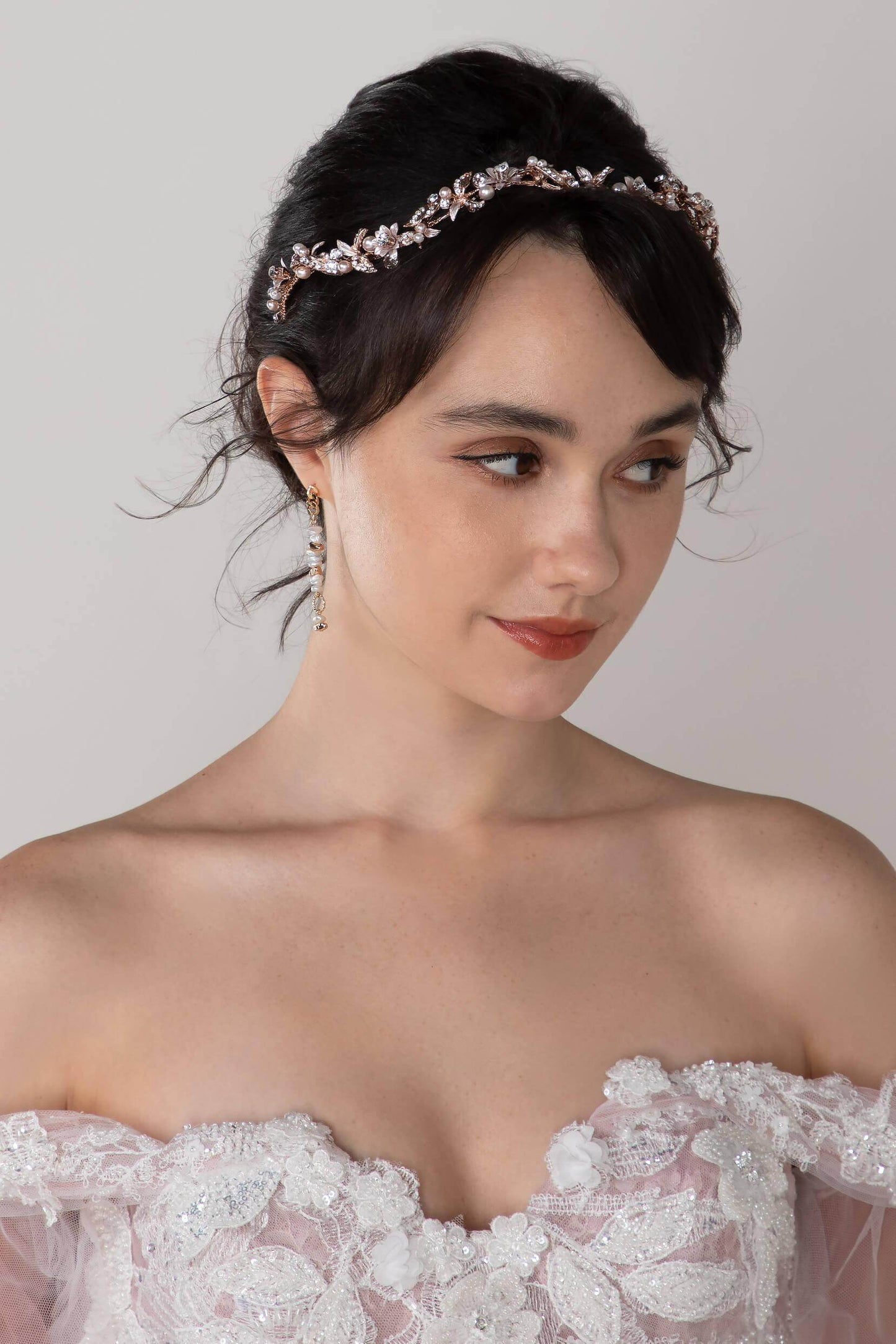 Alloy Headbands with Pearl Rhinestone CH0385 - COCOMELODY