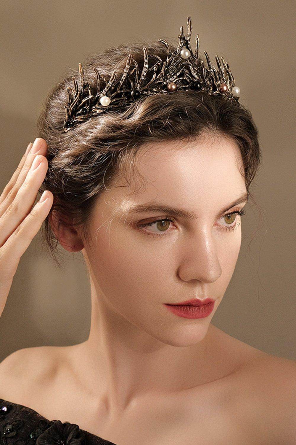 Alloy Tiaras with Imitation Pearl Rhinestone CH0392 - COCOMELODY