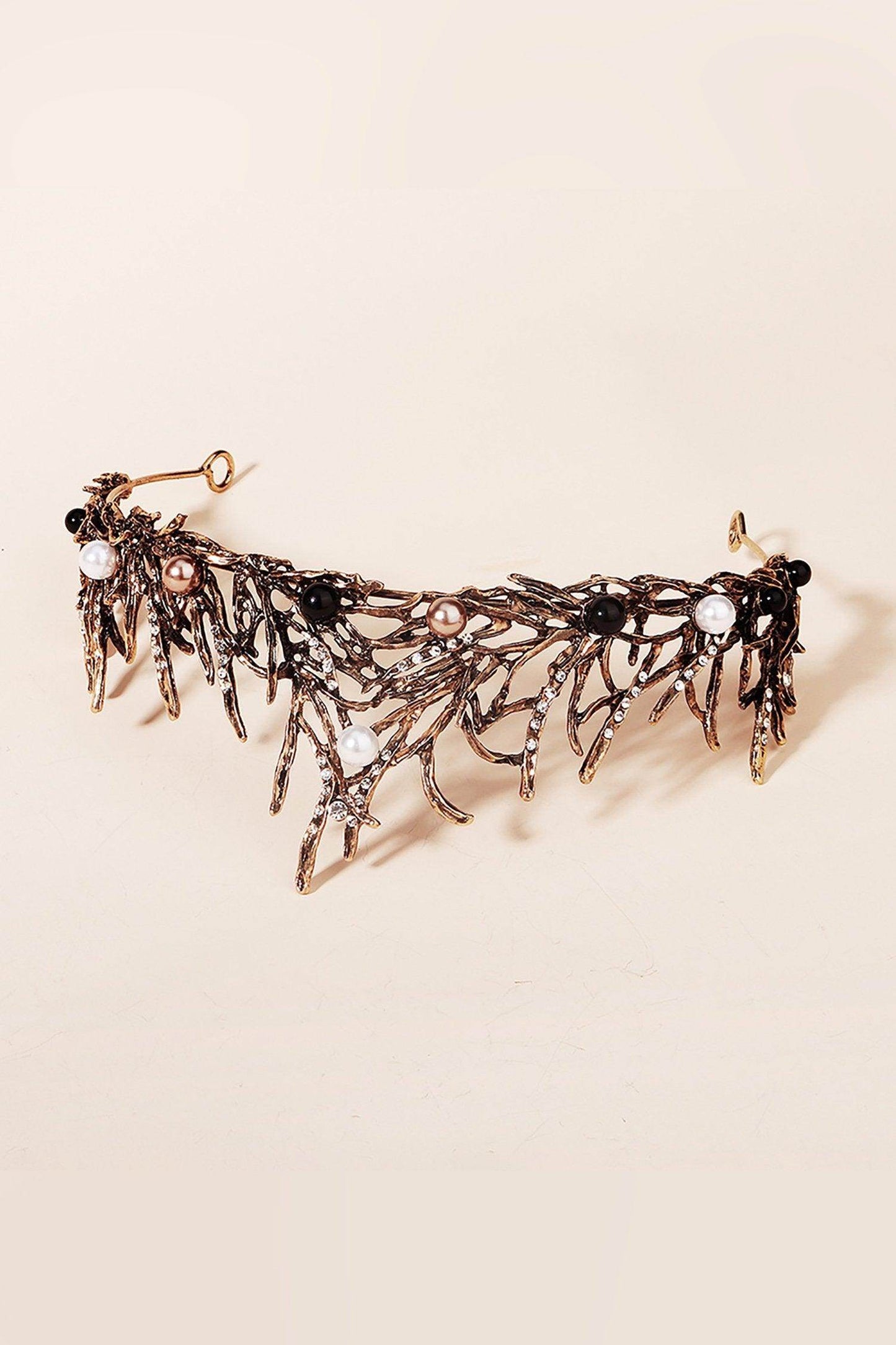 Alloy Tiaras with Imitation Pearl Rhinestone CH0392 - COCOMELODY