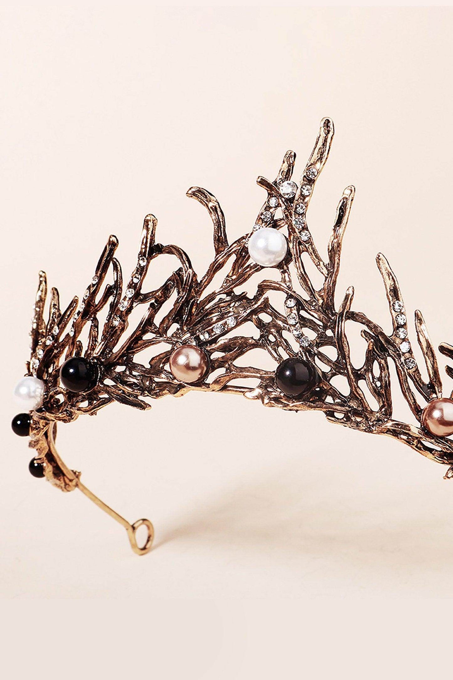 Alloy Tiaras with Imitation Pearl Rhinestone CH0392 - COCOMELODY