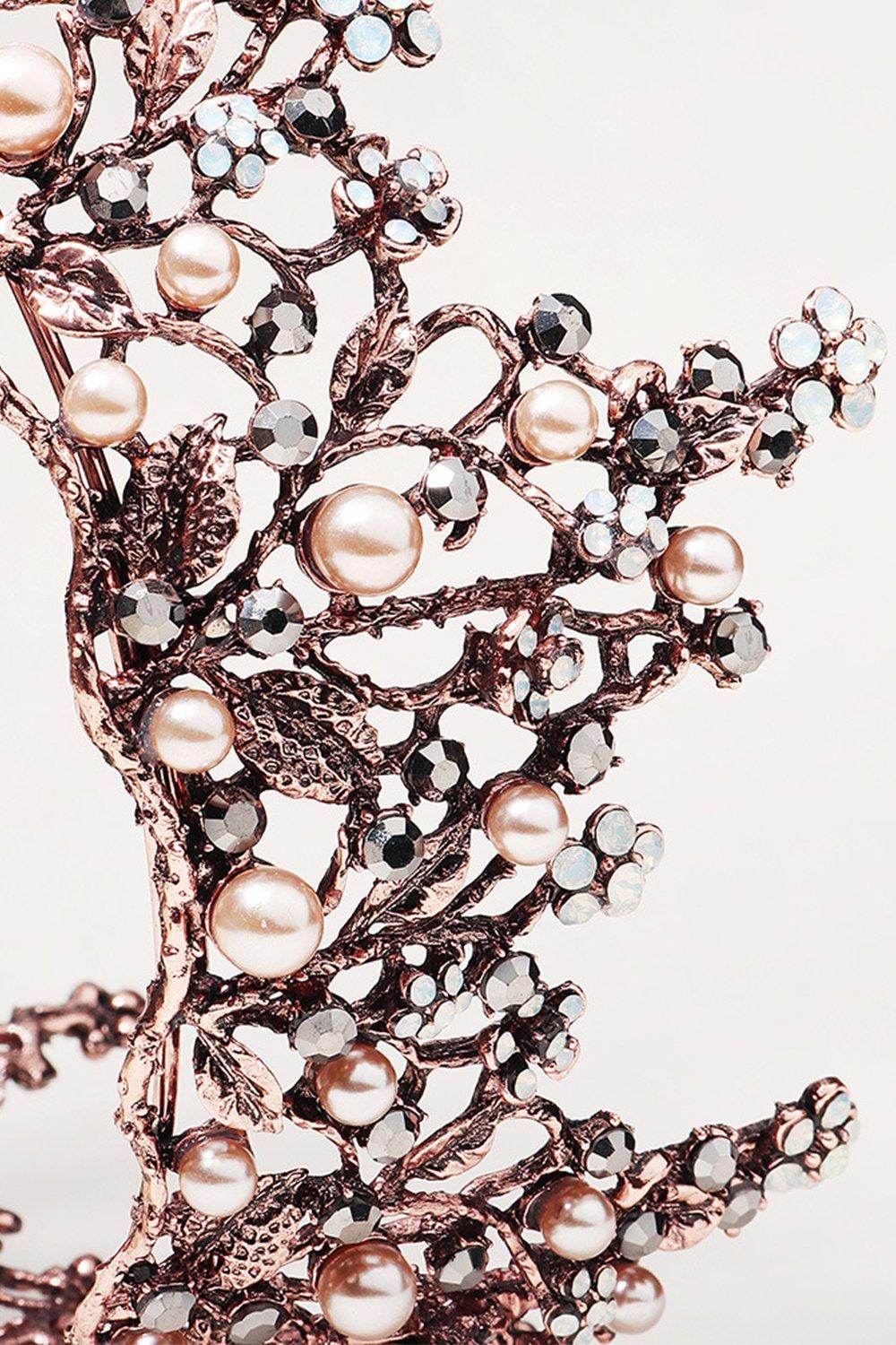 Alloy Tiaras with Imitation Pearl Rhinestone CH0402 - COCOMELODY