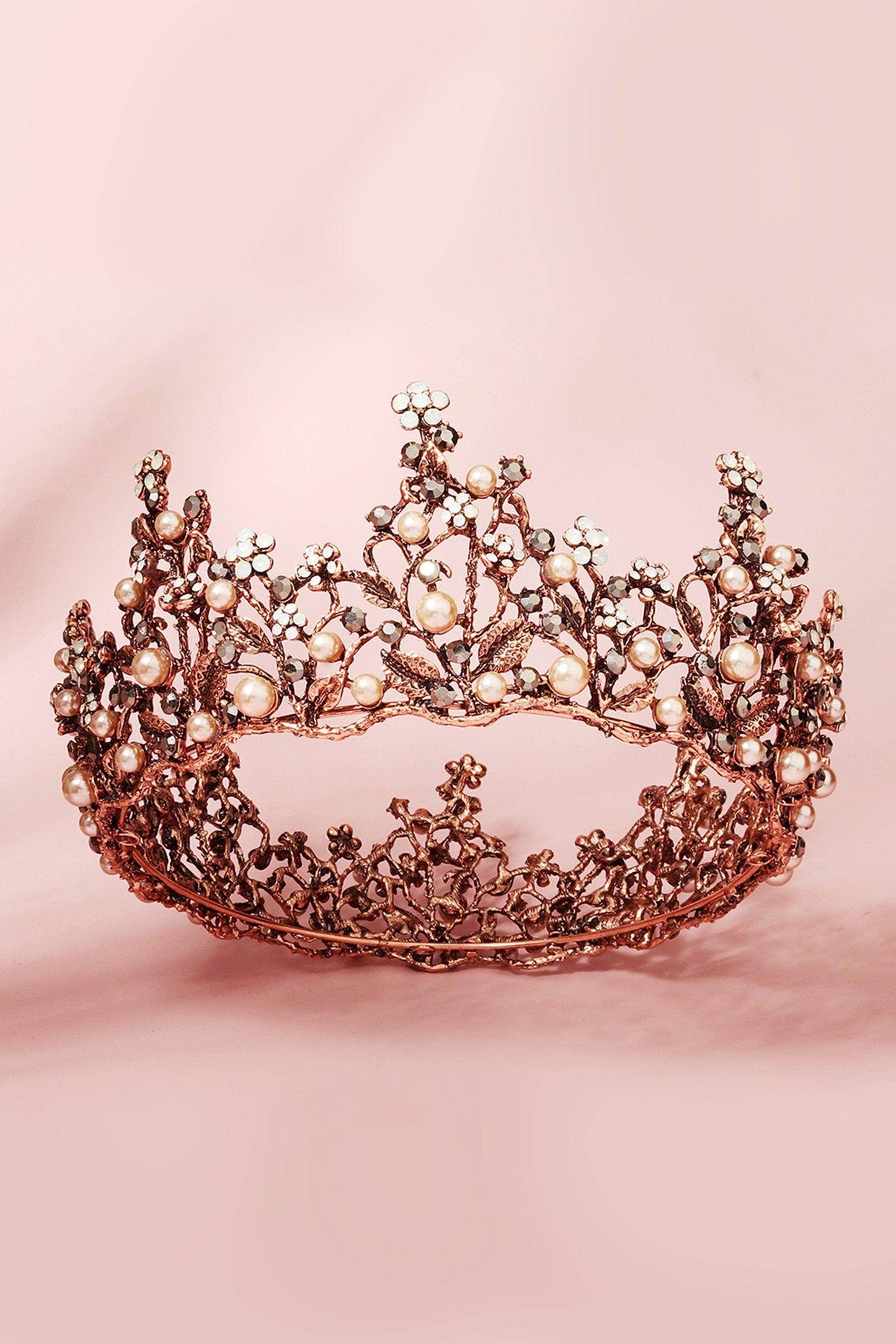Alloy Tiaras with Imitation Pearl Rhinestone CH0402 - COCOMELODY