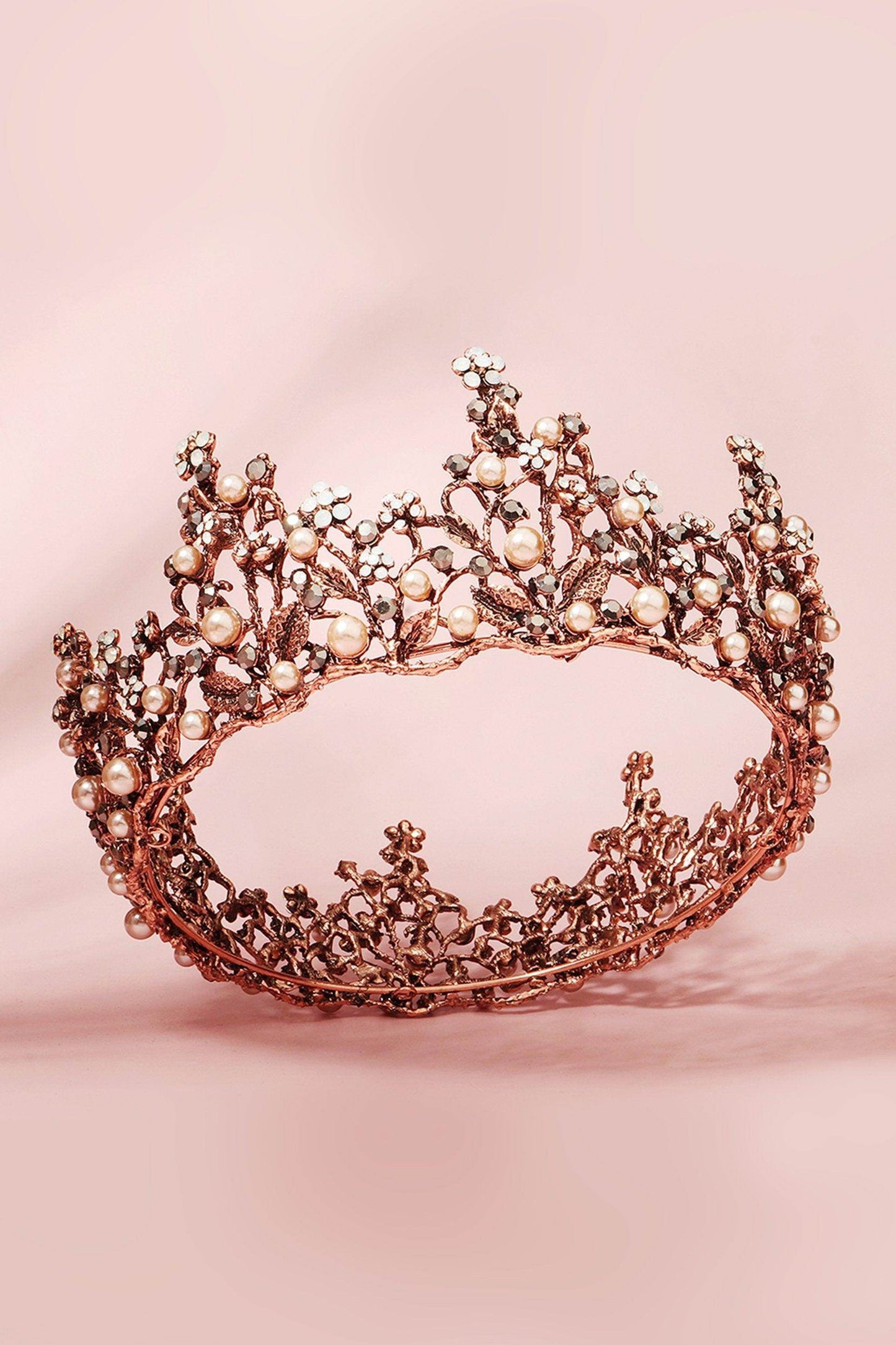 Alloy Tiaras with Imitation Pearl Rhinestone CH0402 - COCOMELODY