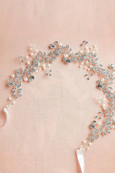 Alloy Headbands with Rhinestone Pearls CH0406 - COCOMELODY