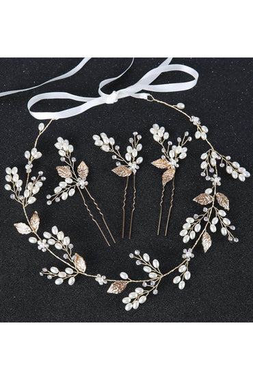Alloy Headbands with Rhinestone Pearls CH0411 - COCOMELODY