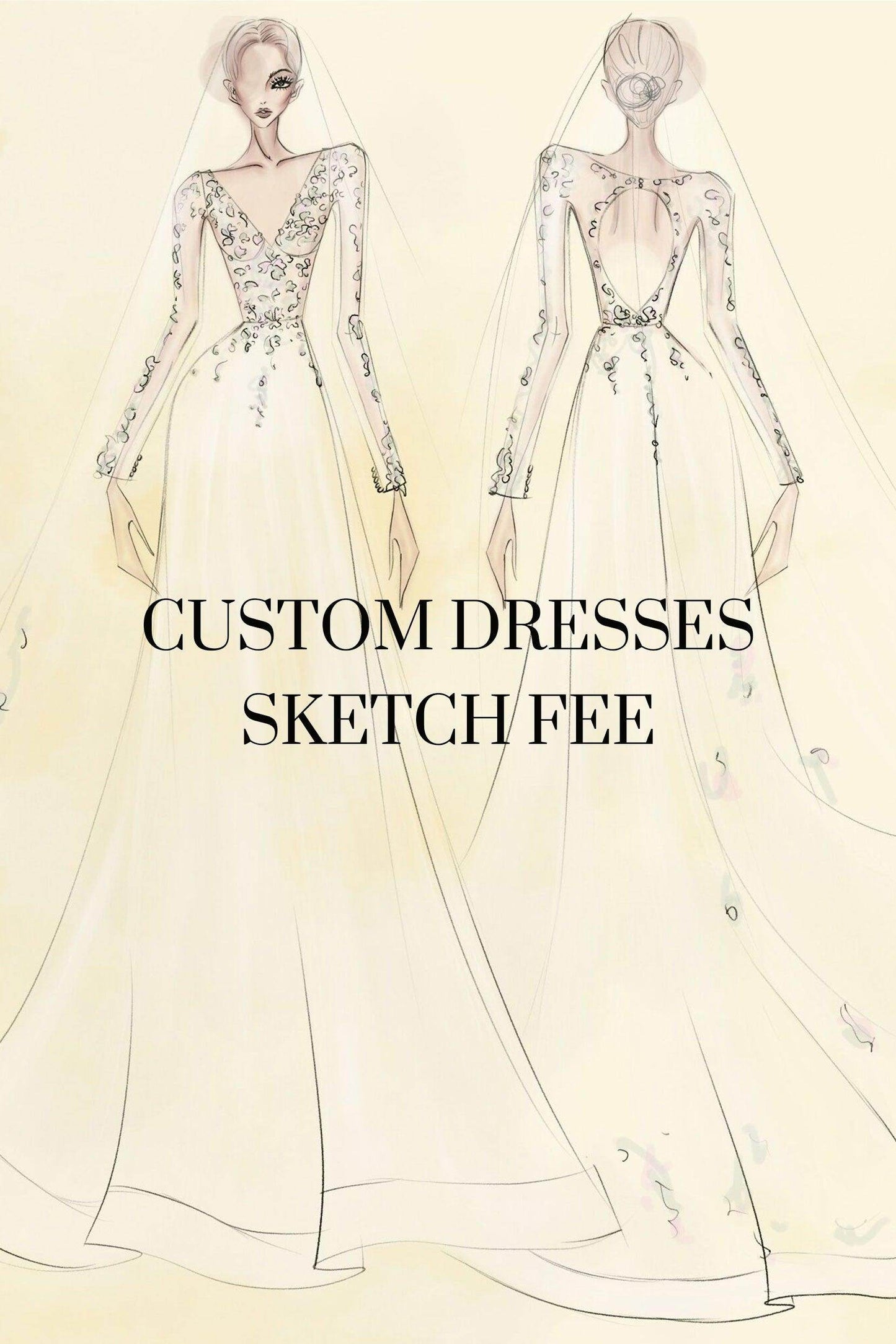 Custom Dresses Sketch Fee CI0020001 - COCOMELODY