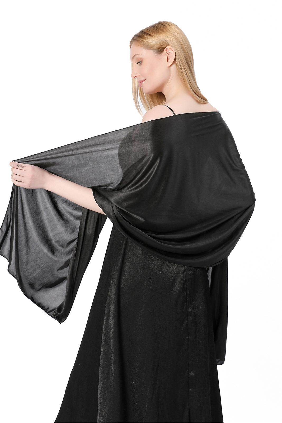 Elastic Silk like Satin Shawl with CJ0099 - COCOMELODY