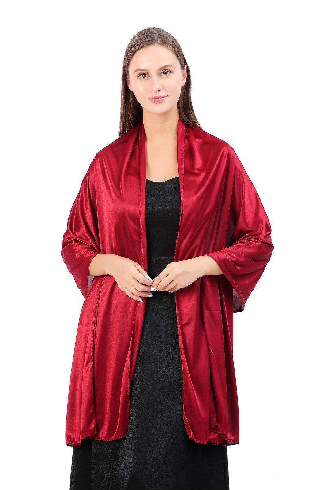 Elastic Silk like Satin Shawl with CJ0099 - COCOMELODY