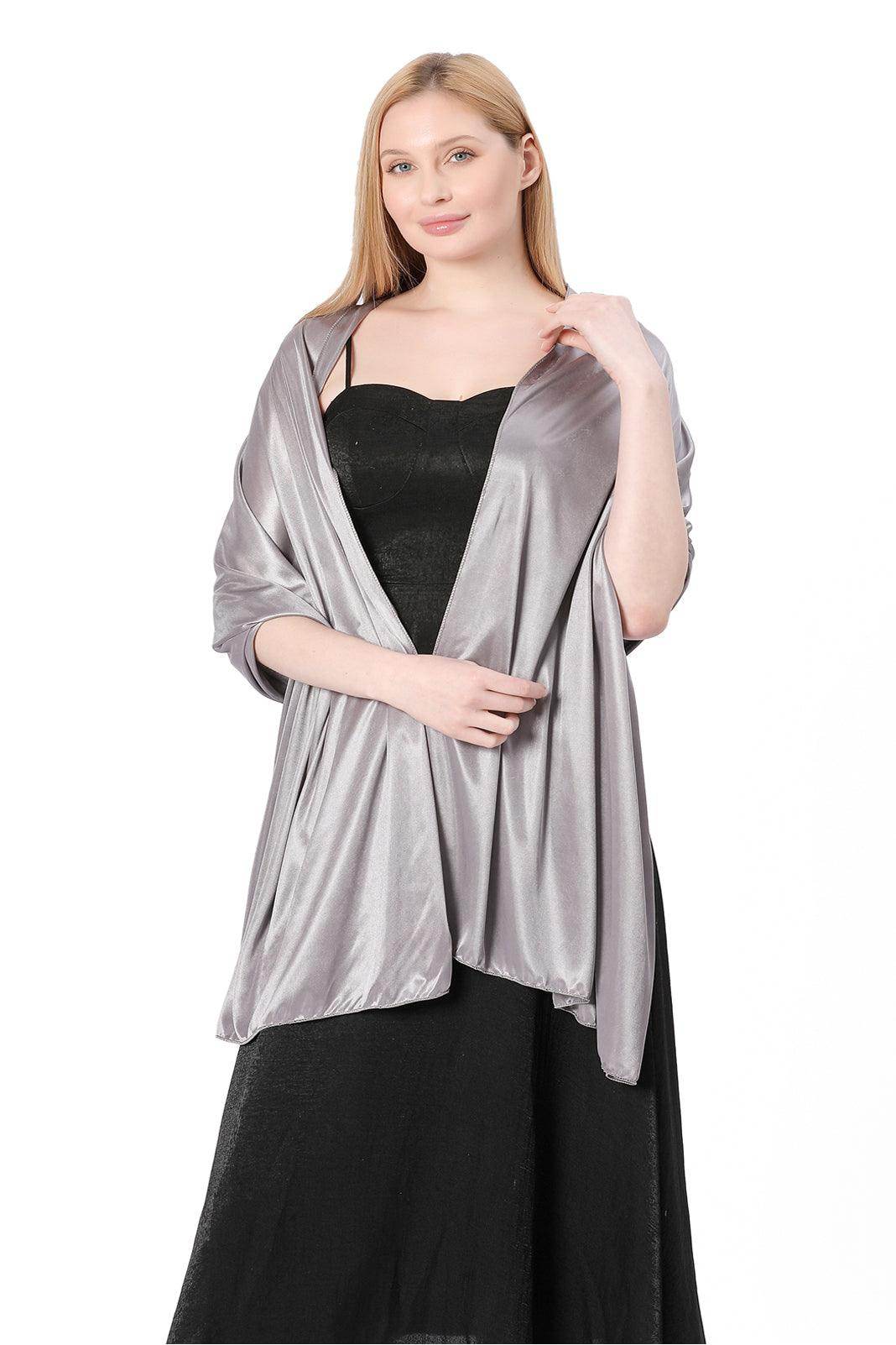 Elastic Silk like Satin Shawl with CJ0099 - COCOMELODY