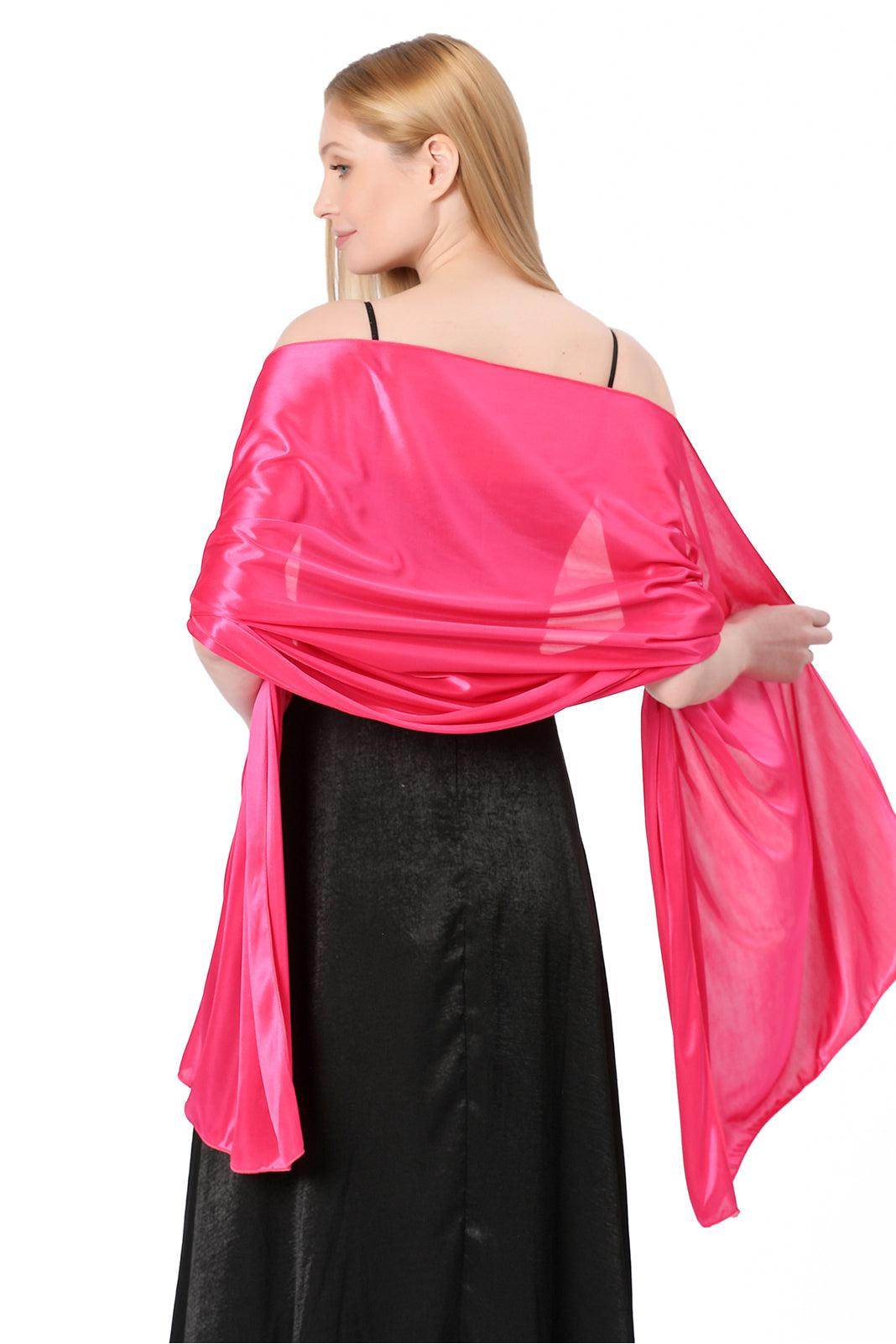 Elastic Silk like Satin Shawl with CJ0099 - COCOMELODY