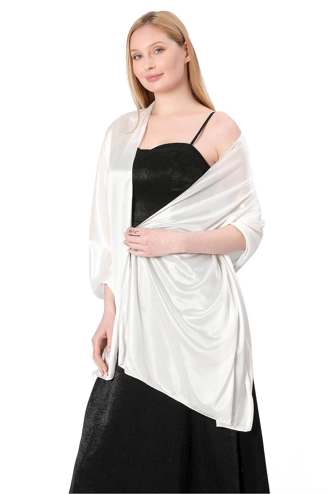 Elastic Silk like Satin Shawl with CJ0099 - COCOMELODY