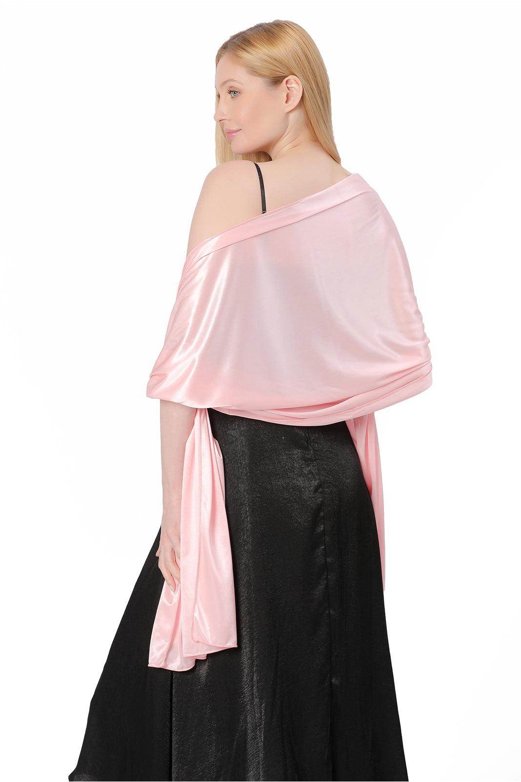 Elastic Silk like Satin Shawl with CJ0099 - COCOMELODY