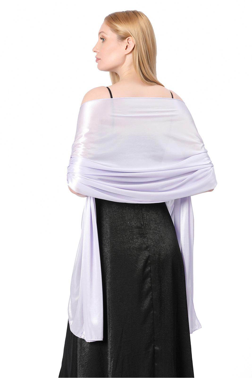 Elastic Silk like Satin Shawl with CJ0099 - COCOMELODY