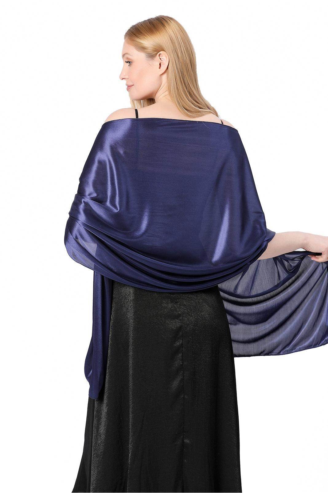 Elastic Silk like Satin Shawl with CJ0099 - COCOMELODY
