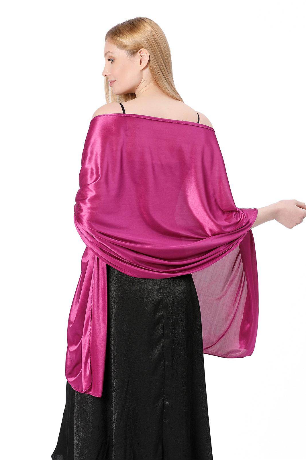 Elastic Silk like Satin Shawl with CJ0099 - COCOMELODY