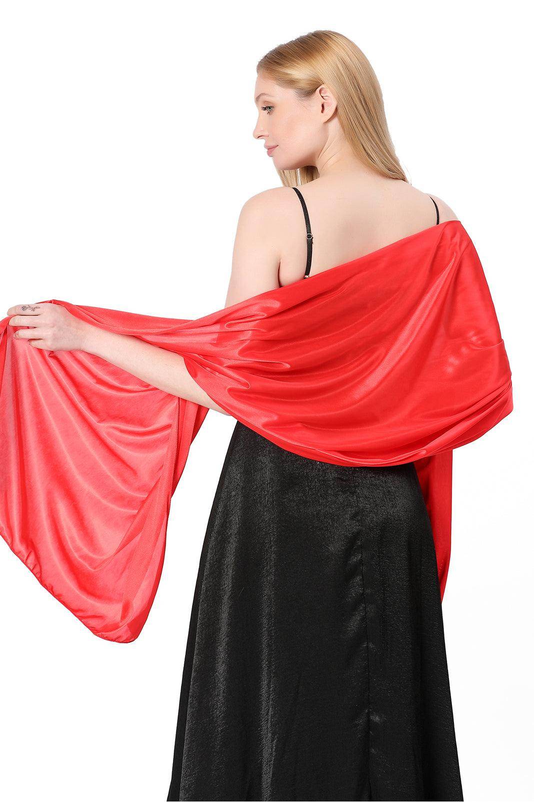 Elastic Silk like Satin Shawl with CJ0099 - COCOMELODY