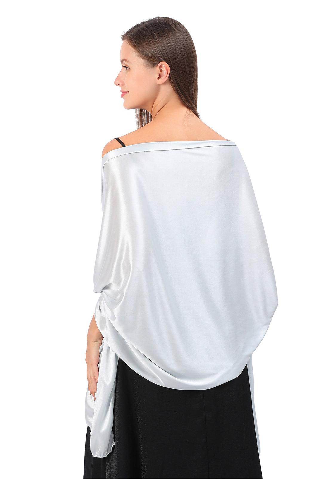 Elastic Silk like Satin Shawl with CJ0099 - COCOMELODY