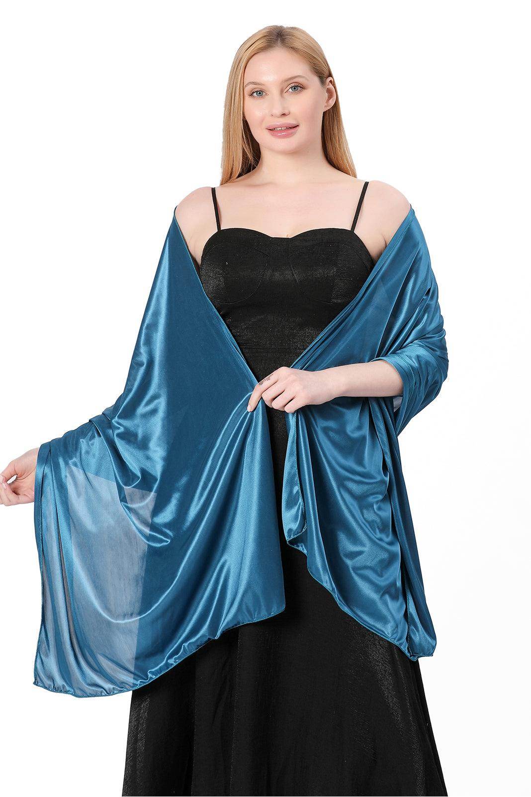 Elastic Silk like Satin Shawl with CJ0099 - COCOMELODY