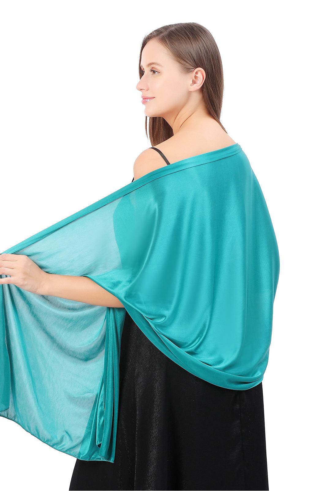 Elastic Silk like Satin Shawl with CJ0099 - COCOMELODY