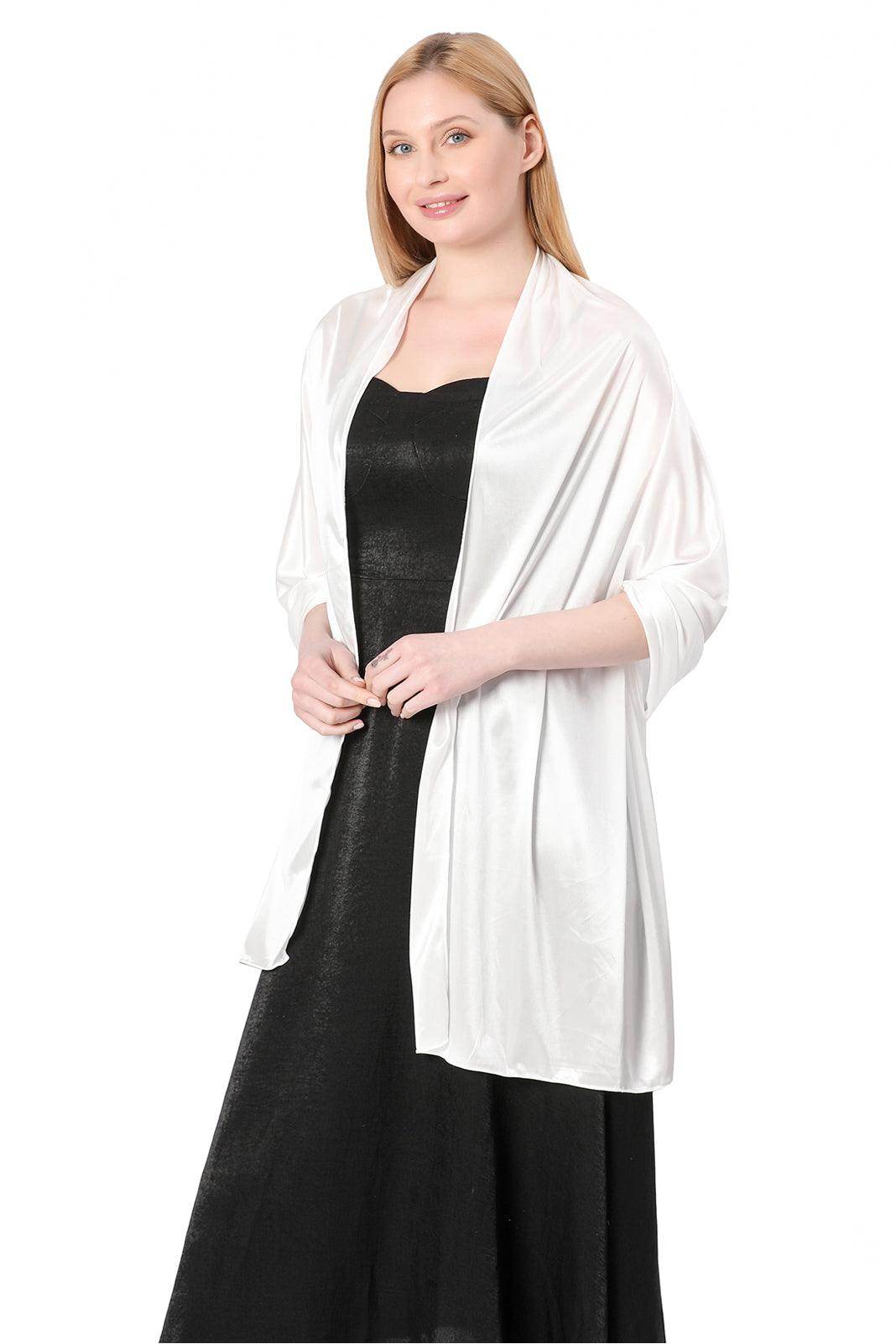 Elastic Silk like Satin Shawl with CJ0099 - COCOMELODY