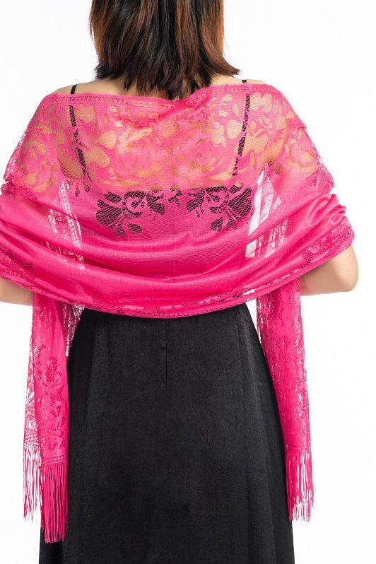 Lace Shawl with Tassels CJ0101 - COCOMELODY