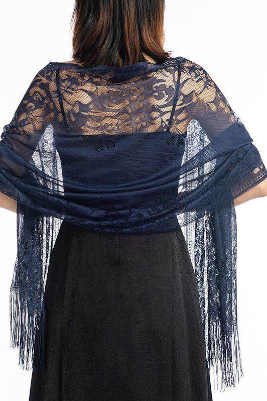 Lace Shawl with Tassels CJ0101 - COCOMELODY