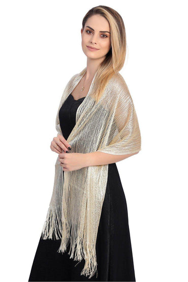 Polyester Shawl with Tassels CJ0102 - COCOMELODY