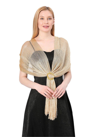 Polyester Shawl with Tassels Clasp CJ0103 - COCOMELODY