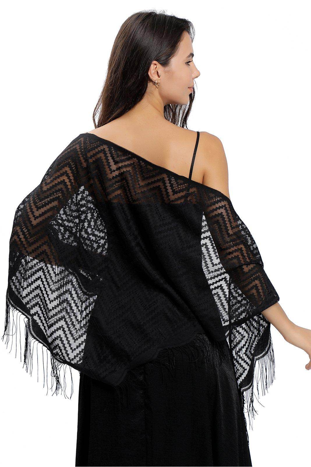 Lace Shawl with Tassels CJ0113 - COCOMELODY