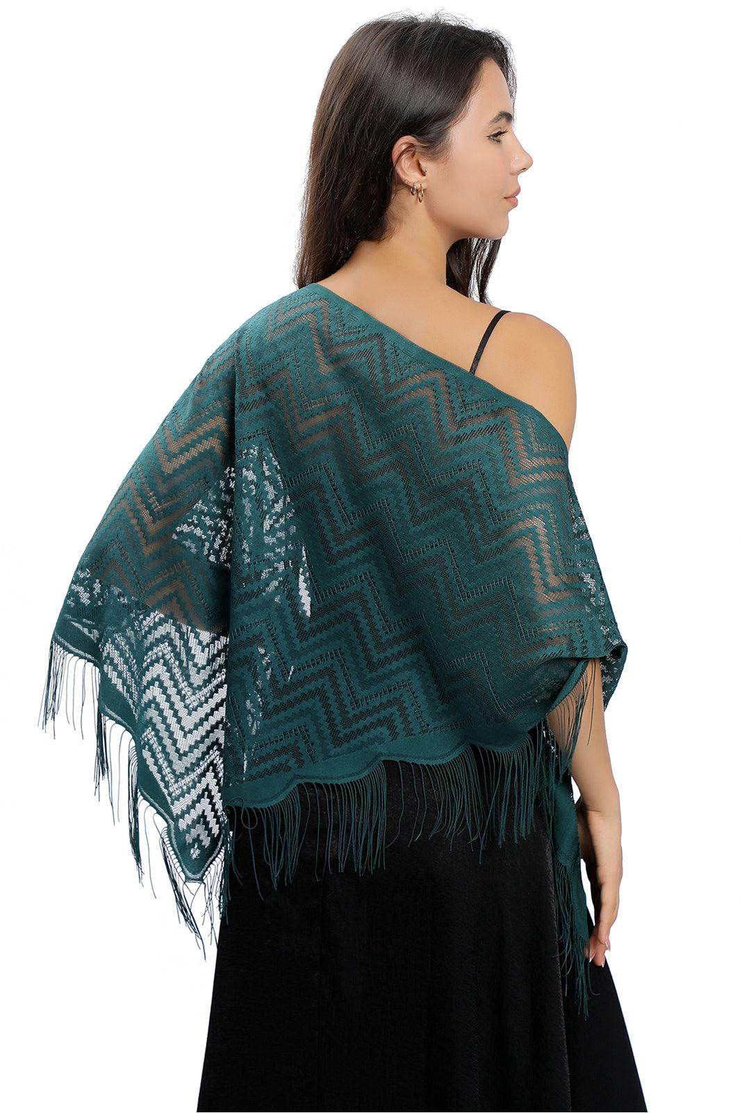 Lace Shawl with Tassels CJ0113 - COCOMELODY