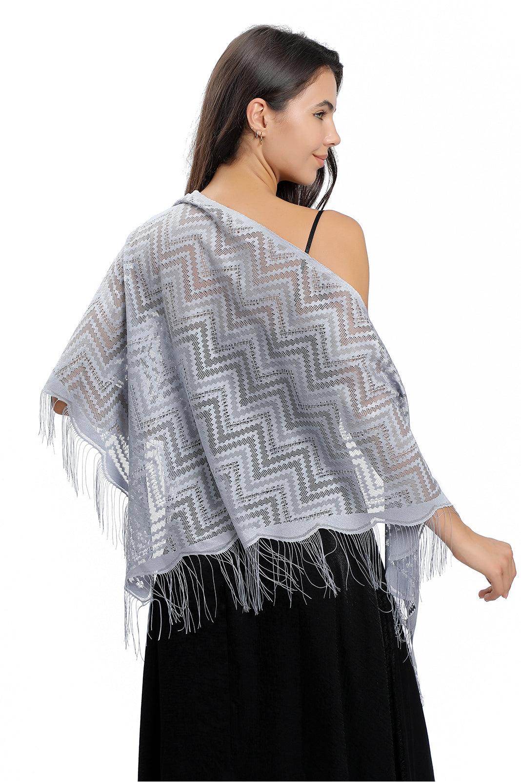 Lace Shawl with Tassels CJ0113 - COCOMELODY