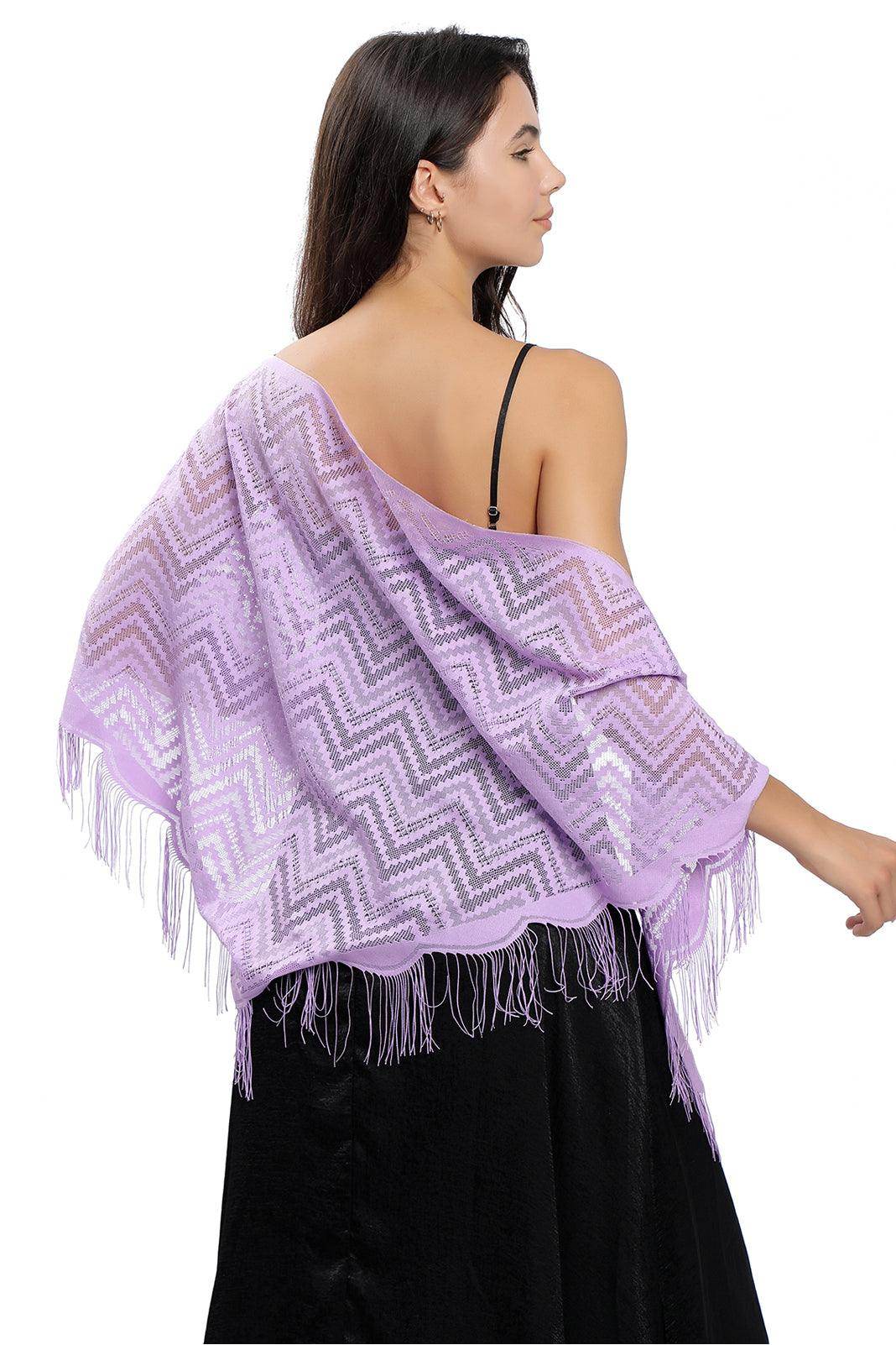 Lace Shawl with Tassels CJ0113 - COCOMELODY