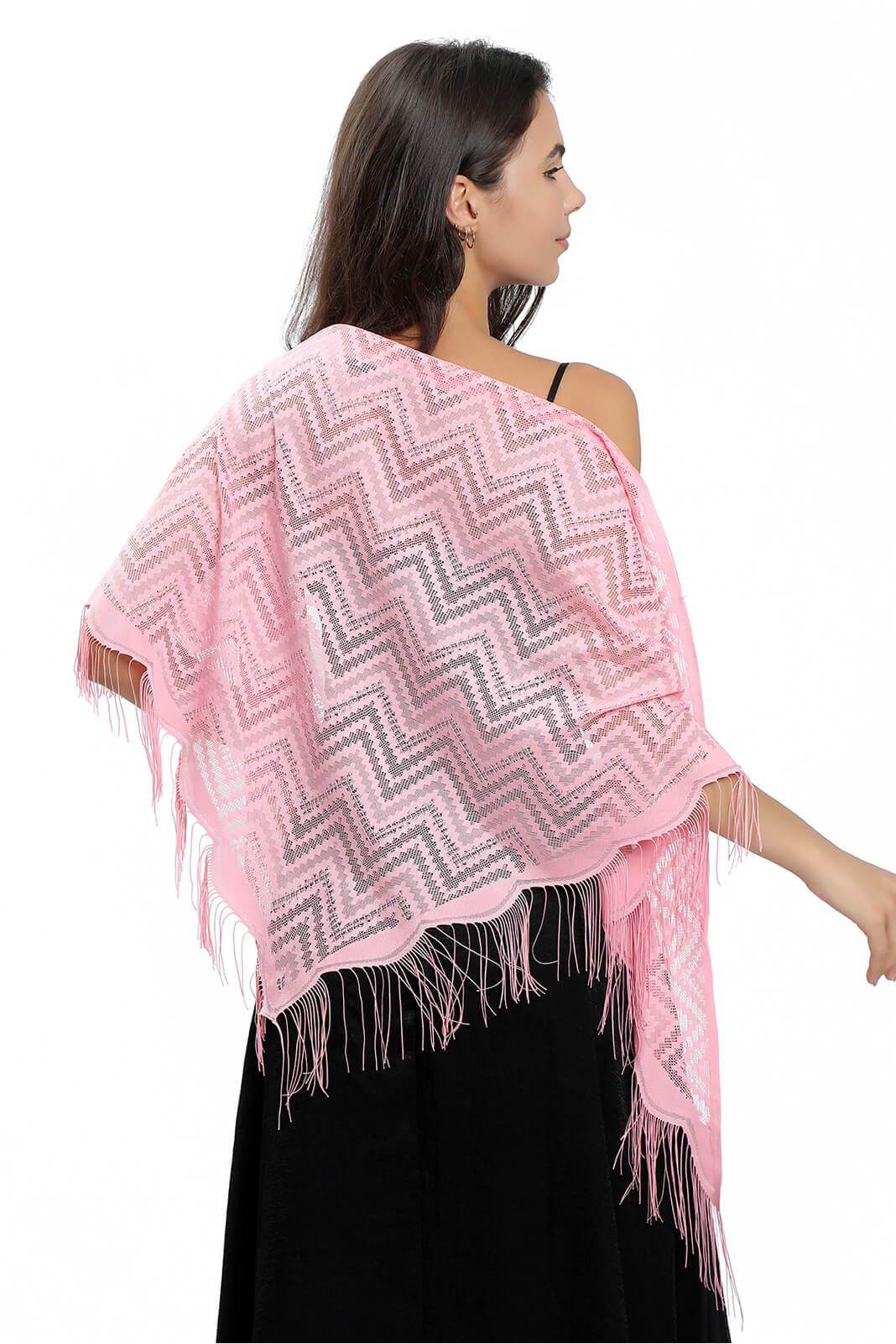 Lace Shawl with Tassels CJ0113 - COCOMELODY