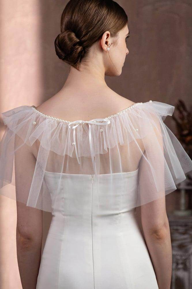 Tulle Shawl with Beading CJ0116 - COCOMELODY