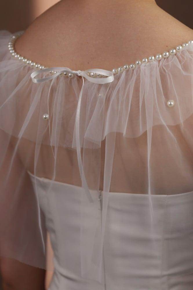 Tulle Shawl with Beading CJ0116 - COCOMELODY