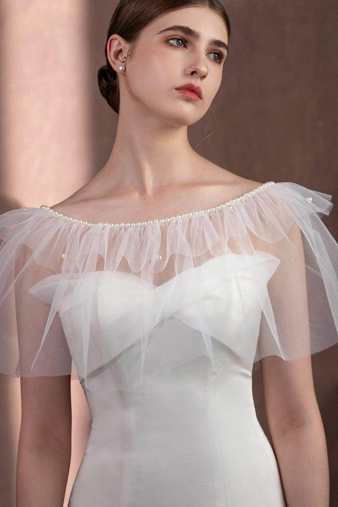 Tulle Shawl with Beading CJ0116 - COCOMELODY