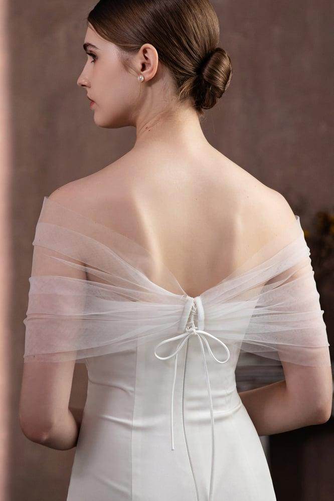 Tulle Shawl with Appliques Lace CJ0118 - COCOMELODY