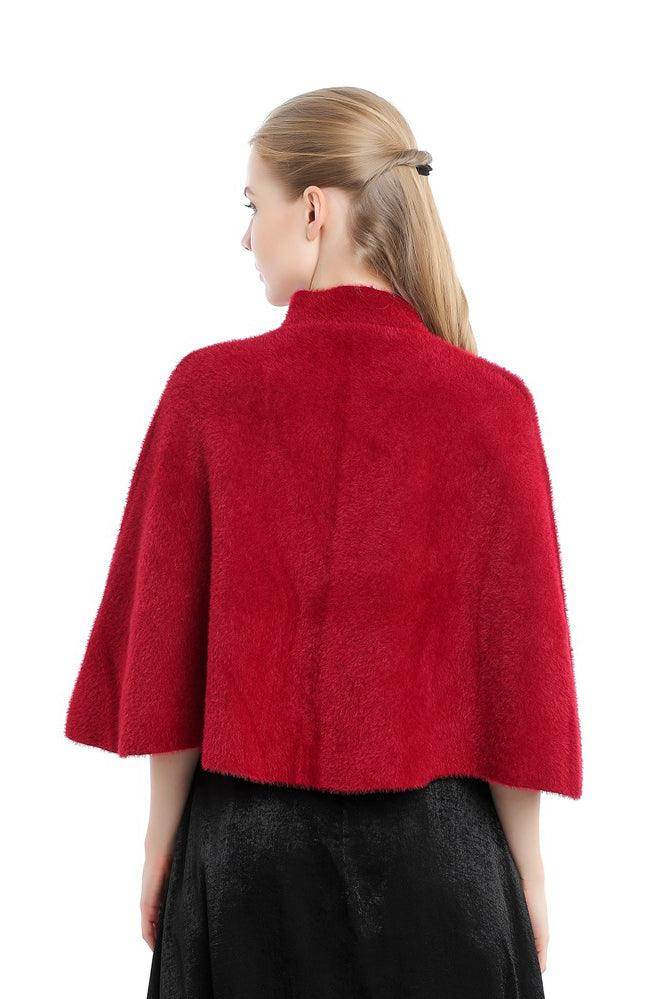 Faux Fur Shawl with Clasp CJ0121 - COCOMELODY