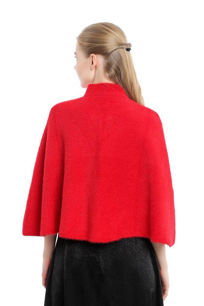 Faux Fur Shawl with Clasp CJ0121 - COCOMELODY