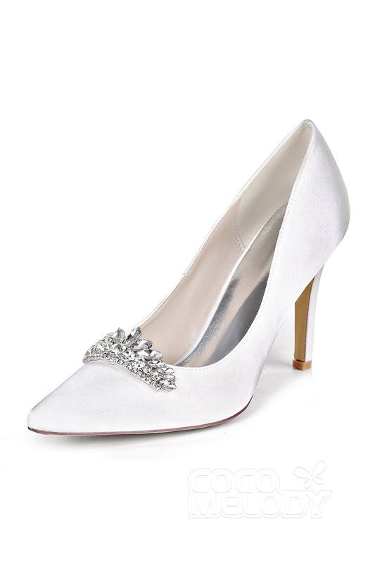 Stiletto Heel Silk-Like Heels Bridal Shoes CK0067