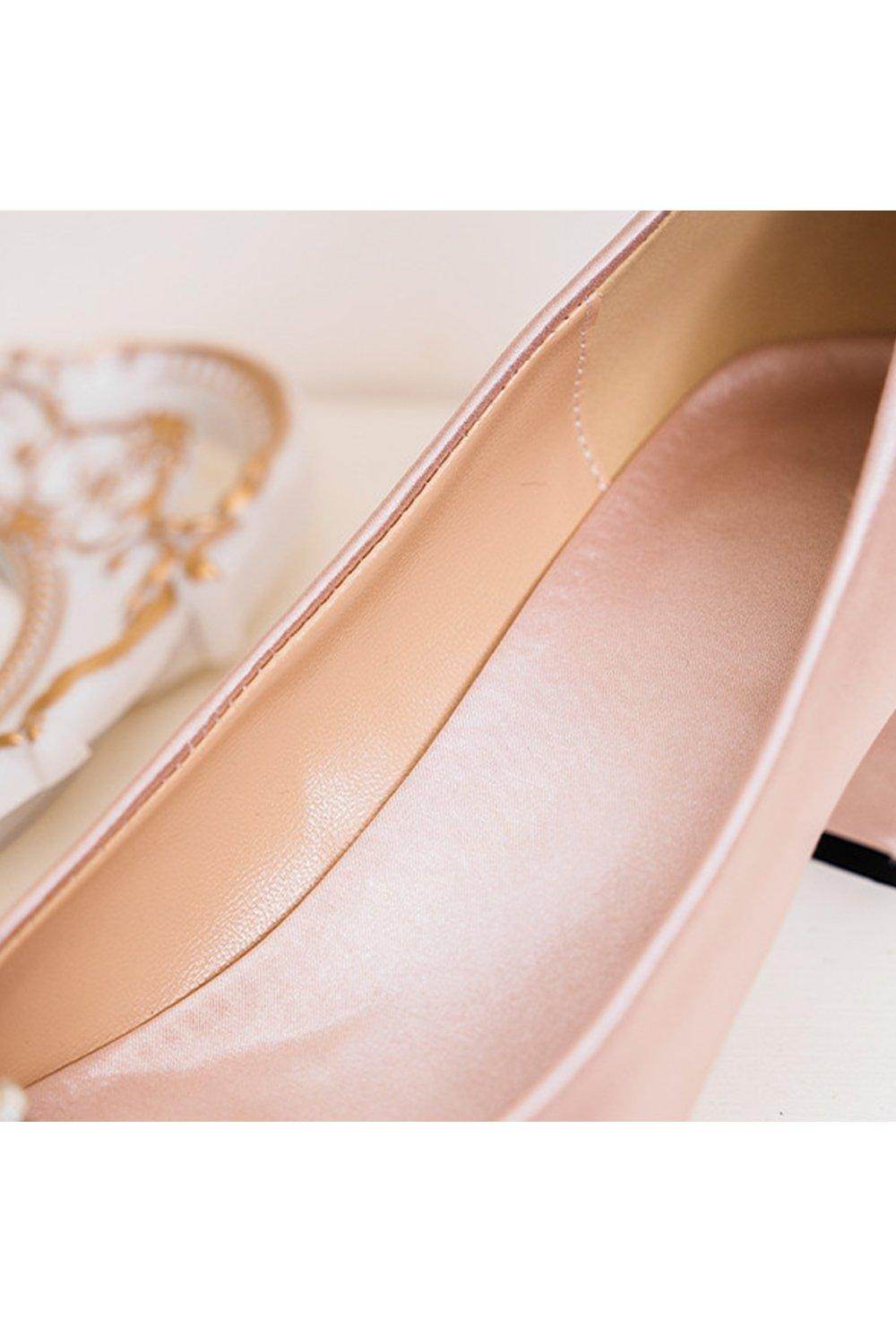 Chunky Heel 5cm Satin Heels Bridal Shoes CK0107 - COCOMELODY