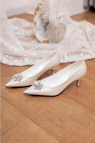 Stiletto Heel 5cm Satin Heels Bridal Shoes CK0109 - COCOMELODY